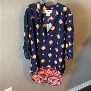 3/4 sleeve sheer blouse